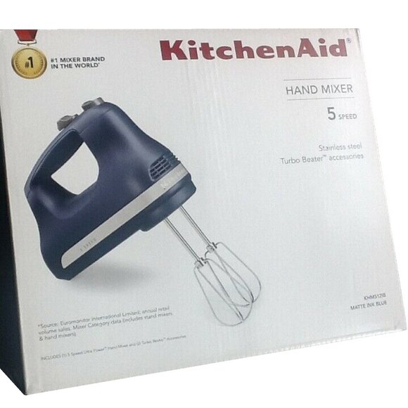 new in box INK BLUE KitchenAid Ultra Power 5-Speed Hand Mixer (a MATTE NAVY hue) - Picture 6 of 6